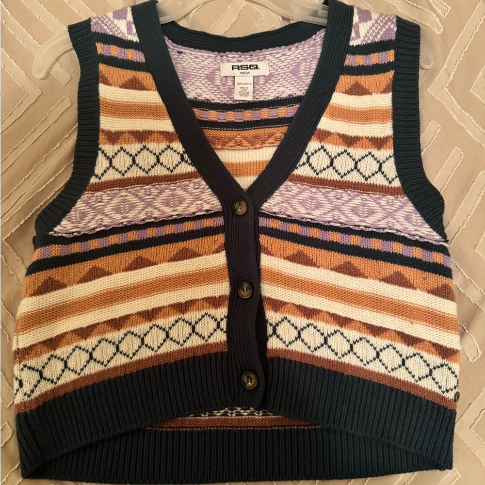 RSQ Multicolor Knit Vest